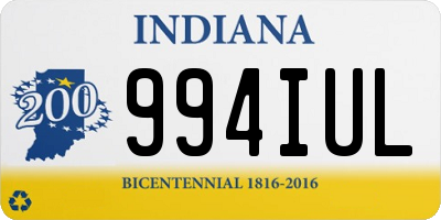 IN license plate 994IUL