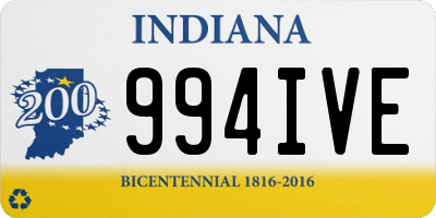 IN license plate 994IVE