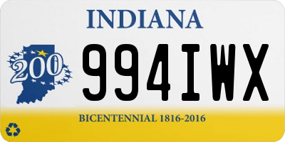 IN license plate 994IWX