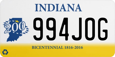 IN license plate 994JOG