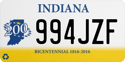 IN license plate 994JZF