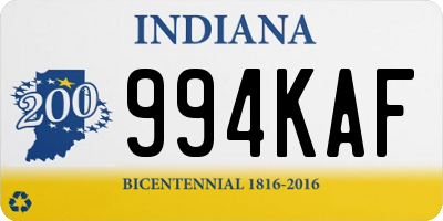 IN license plate 994KAF