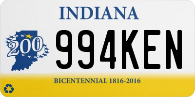 IN license plate 994KEN