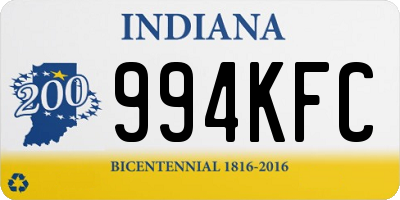 IN license plate 994KFC