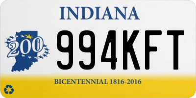 IN license plate 994KFT