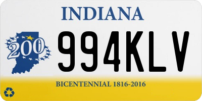 IN license plate 994KLV