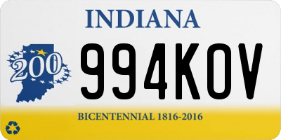 IN license plate 994KOV