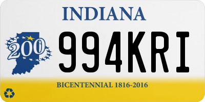 IN license plate 994KRI