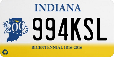 IN license plate 994KSL