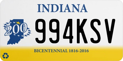 IN license plate 994KSV