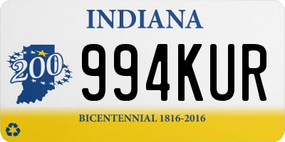 IN license plate 994KUR