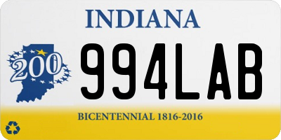 IN license plate 994LAB