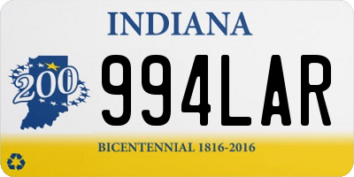 IN license plate 994LAR