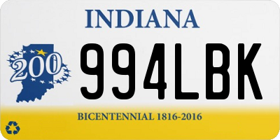 IN license plate 994LBK