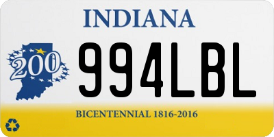 IN license plate 994LBL