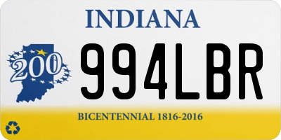 IN license plate 994LBR