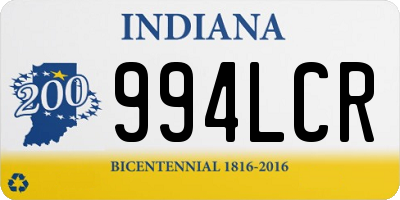 IN license plate 994LCR