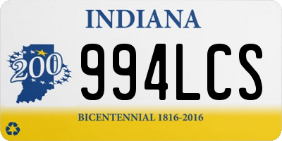 IN license plate 994LCS