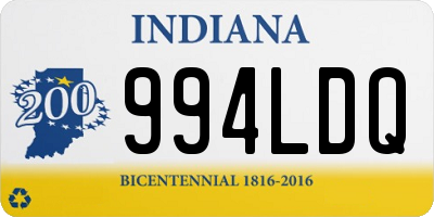 IN license plate 994LDQ