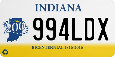 IN license plate 994LDX