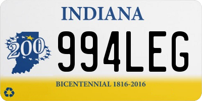 IN license plate 994LEG