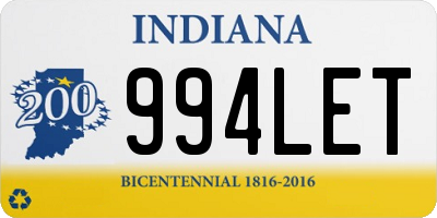 IN license plate 994LET