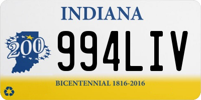 IN license plate 994LIV