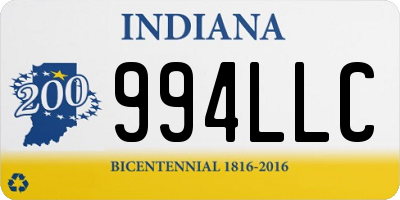 IN license plate 994LLC
