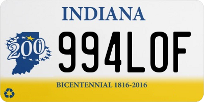 IN license plate 994LOF