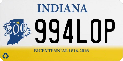 IN license plate 994LOP