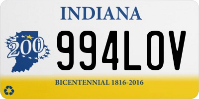 IN license plate 994LOV