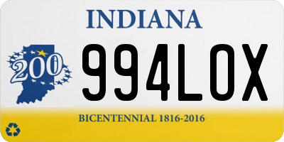 IN license plate 994LOX