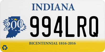 IN license plate 994LRQ