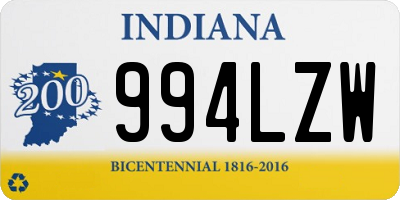 IN license plate 994LZW