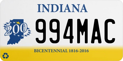 IN license plate 994MAC