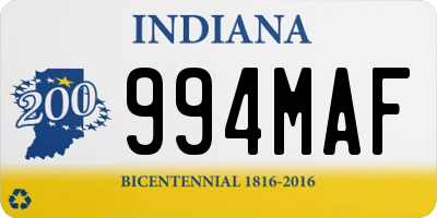 IN license plate 994MAF