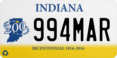 IN license plate 994MAR