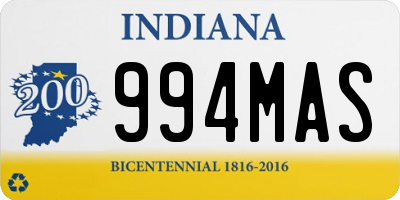 IN license plate 994MAS