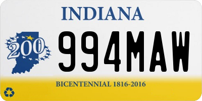 IN license plate 994MAW