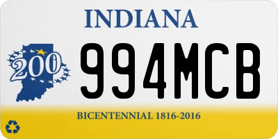 IN license plate 994MCB