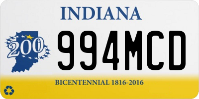 IN license plate 994MCD