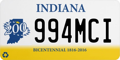 IN license plate 994MCI