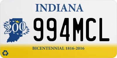 IN license plate 994MCL