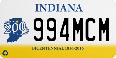 IN license plate 994MCM