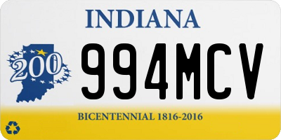 IN license plate 994MCV