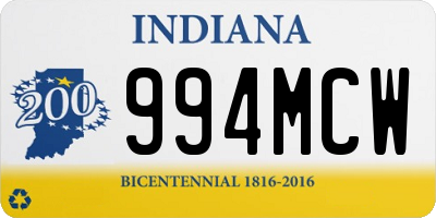 IN license plate 994MCW