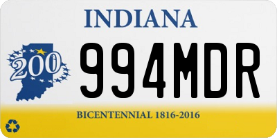 IN license plate 994MDR