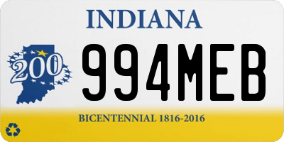 IN license plate 994MEB