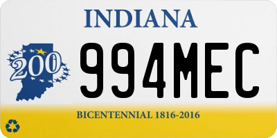 IN license plate 994MEC