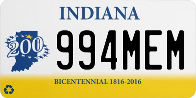 IN license plate 994MEM